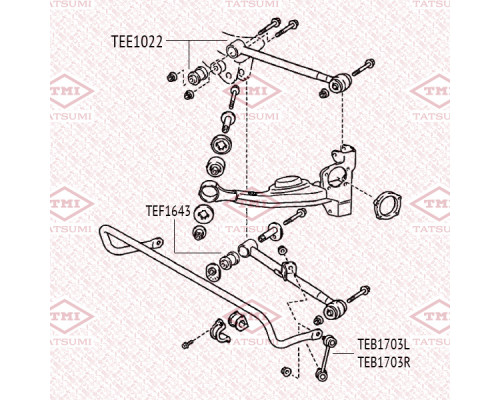 TEF1643 Tatsumi Сайлентблок задней поперечной тяги