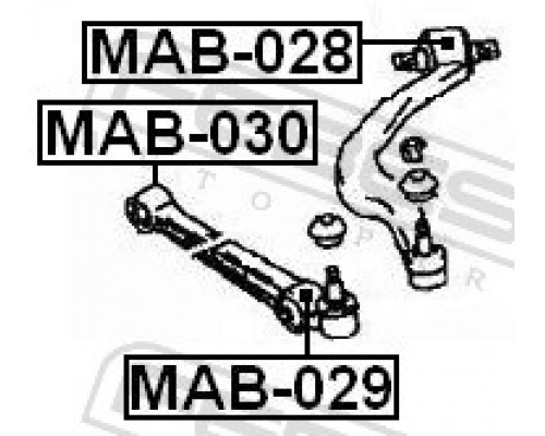 MAB-029 FEBEST Сайлентблок переднего рычага внутренний