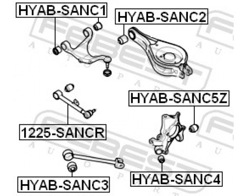 HYAB-SANC5Z FEBEST Сайлентблок заднего поворотного кулака