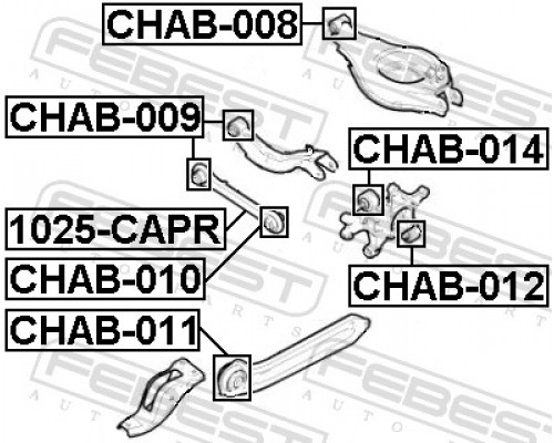 CHAB-012 FEBEST Сайлентблок заднего поворотного кулака