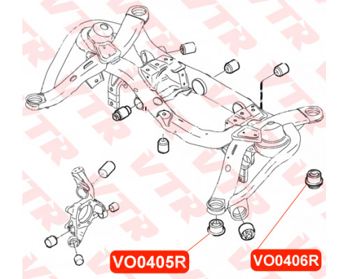 VO0406R VTR Сайлентблок задней балки задний для Volvo XC90 2002-2015