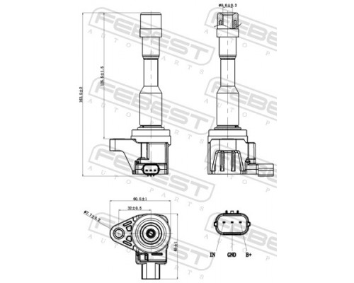 03640-001 FEBEST Катушка зажигания