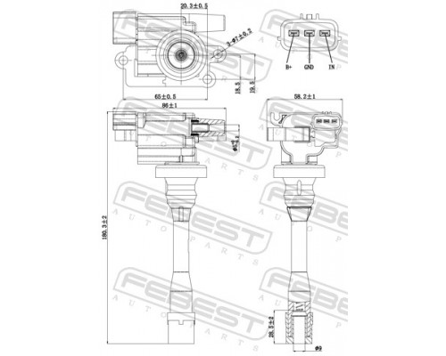 04640-003 FEBEST Катушка зажигания