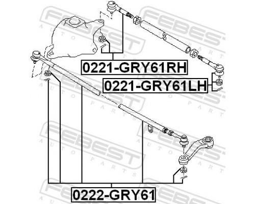 0222-GRY61 FEBEST Тяга рулевая поперечная для Nissan Patrol (Y61) 1997-2009