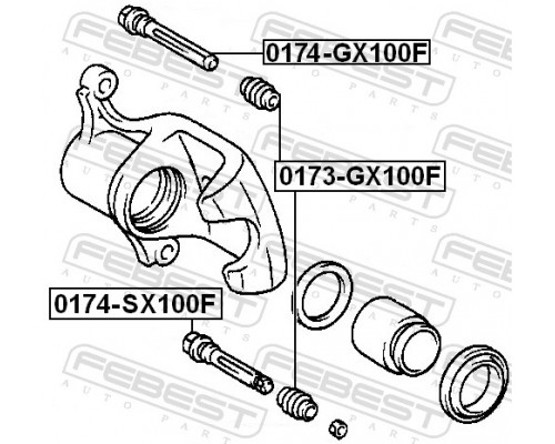 0174-GX100F FEBEST Втулка направляющая суппорта