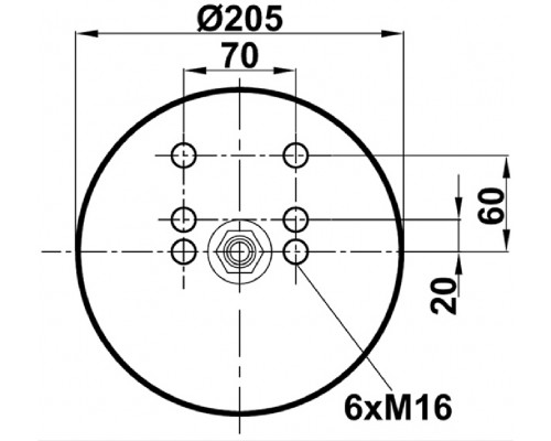 T0070-0940V2 TOPCOVER Воздушная подушка (опора пневматическая) для BPW ECO >1996