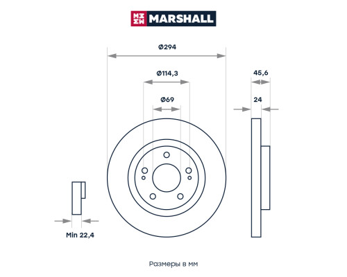 Диск тормозной передний MITSUBISHI GALANT 96-, LANCER 07-, OUTLANDER 02-