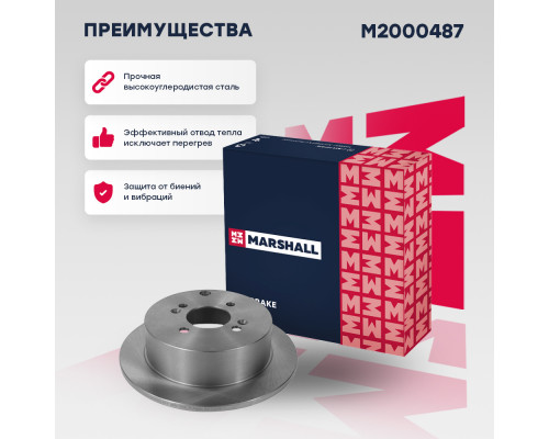 Тормозной диск задн. Hyundai Accent III 05- / Getz 02- / i20 I 08-; Kia Rio II 05- (M2000487) Тормозной диск задн. Hyundai Accent III 05- / Getz 02- / i20 I 08-; Kia Rio II 05- (M2000487)