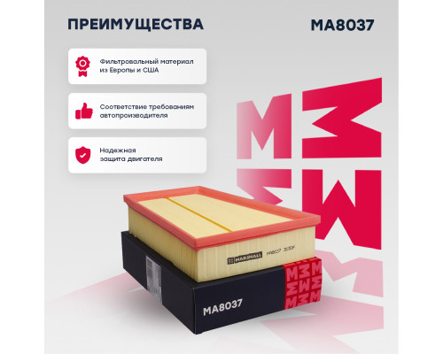 Фильтр воздушный RENAULT LAGUNA 01-, MEGANE 02-, SCENIC 03-