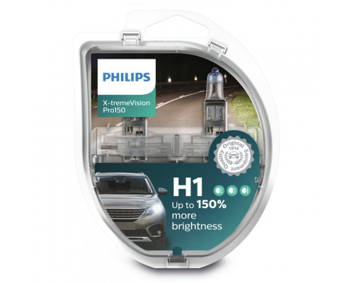 Лампы H1 12V 55W Philips X-tremeVision Pro150 2 шт
