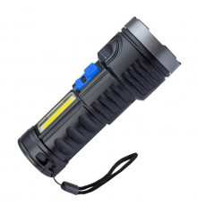 Фонарь ручной КОСМОС (KOS115Lit) аккум/3ВтLED+3ВтCOB/Li-ion 18650 1200mAh/ABS-пл/индикатор/USB-шнур