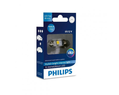 Лампа Fest 10.5x38 12V 1W SV8,5 Vision LED 4000K PHILIPS (1шт.)