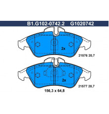 B1.G102-0742.2 Galfer Колодки тормозные передние к-кт