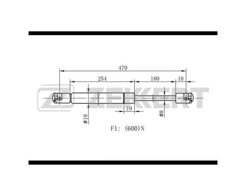 GF-1432 Zekkert Амортизатор крышки багажника