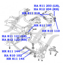 HA812204 Hanse Рычаг передний верхний правый для Mazda Mazda 6 (GG) 2002-2007