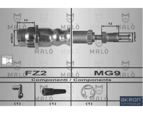 80349 Malo/Akron Шланг тормозной передний