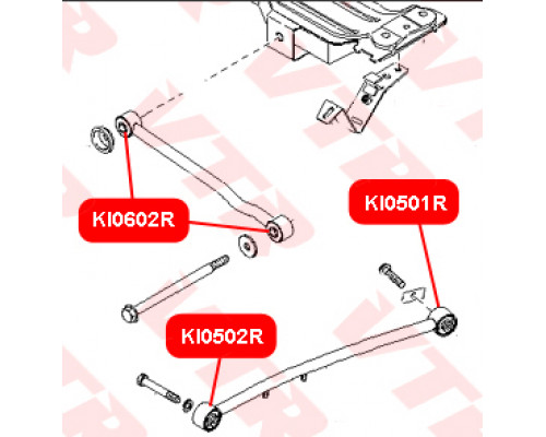 KI0502R VTR Сайлентблок продольной тяги задний (п.з.к.)