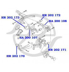 HR202171 Hanse Сайлентблок заднего поворотного кулака