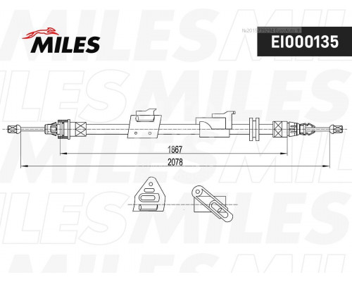 EI000135 Miles Трос стояночного тормоза левый