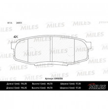 E410356 Miles Колодки тормозные задние дисковые к-кт