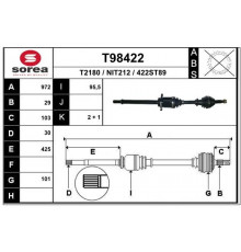 T98422 EAI ШРУС наружный передний