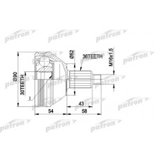 PCV1414 Patron ШРУС наружный передний