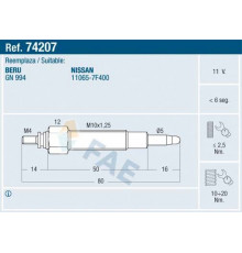 74207 FAE Свеча накаливания