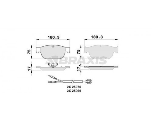 AB0269 BRAXIS Колодки тормозные передние к-кт