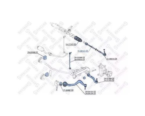 55-00333-SX Stellox Тяга рулевая в сборе для BMW 7-serie E65/E66 2001-2008