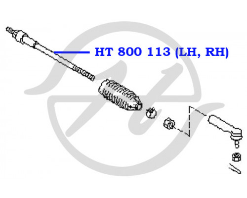 HT800113 Hanse Тяга рулевая для Nissan Almera N16 2000-2006