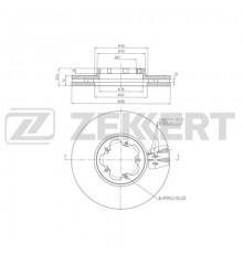 BS-6340 Zekkert Диск тормозной передний вентилируемый для Ford Transit 2014>