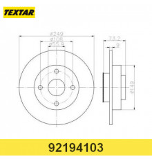 92194103 Textar Диск тормозной задний