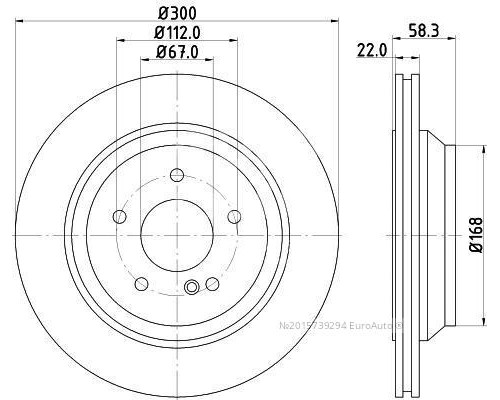 8DD355115-391 Hella Диск тормозной задний