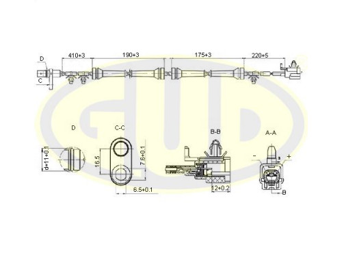 GABS02424 G.U.D Датчик ABS задний