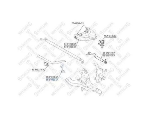 56-51020-SX Stellox Стойка переднего стабилизатора правая для Hyundai Terracan 2001-2007