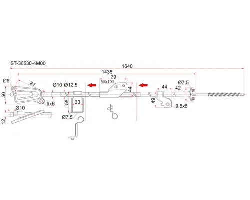 ST-36530-4M400 SAT Трос стояночного тормоза правый