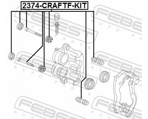 2374-CRAFTF-KIT FEBEST Направляющая суппорта (к-кт)