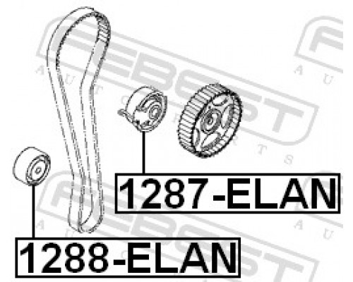 1287-ELAN FEBEST Ролик-натяжитель ремня ГРМ