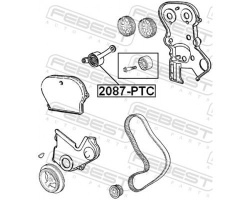 2087-PTC FEBEST Ролик-натяжитель ремня ГРМ