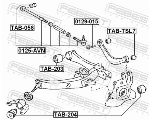 0125-AVN FEBEST Тяга регулировки развала правая для Toyota Avensis II 2003-2008