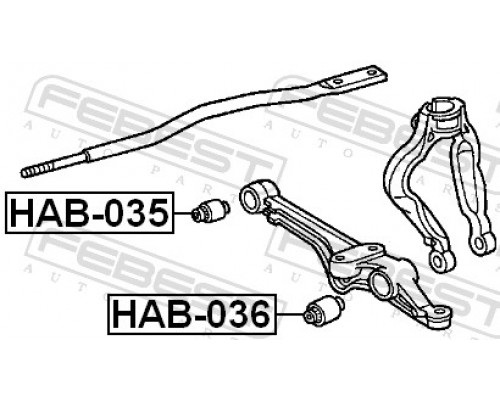 HAB-036 FEBEST Сайлентблок переднего рычага наружный