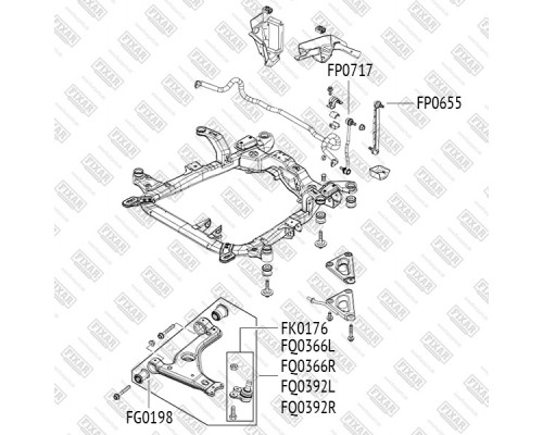 FK0176 Fixar Опора шаровая передней подвески