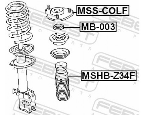 MB-003 FEBEST Подшипник опоры переднего амортизатора для Mitsubishi Colt (Z3) 2003-2012