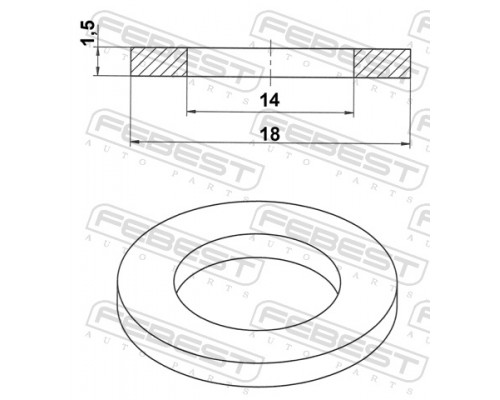 88430-141815A FEBEST Прокладка сливной пробки