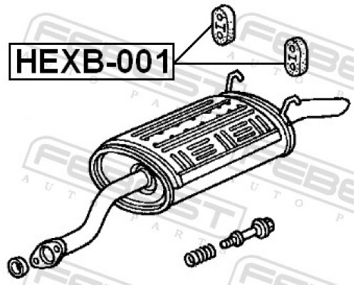 HEXB-001 FEBEST Резинка подвеса глушителя HEXB-001 FEBEST Резинка подвеса глушителя