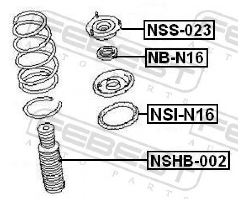 NB-N16 FEBEST Подшипник опоры переднего амортизатора