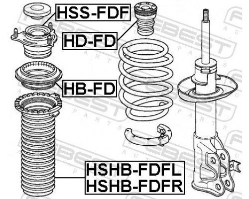 HSHB-FDFL FEBEST Пыльник переднего амортизатора для Honda Civic 4D 2006-2012