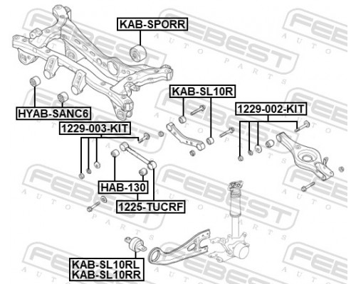 1225-TUCRF FEBEST Тяга задняя нижняя