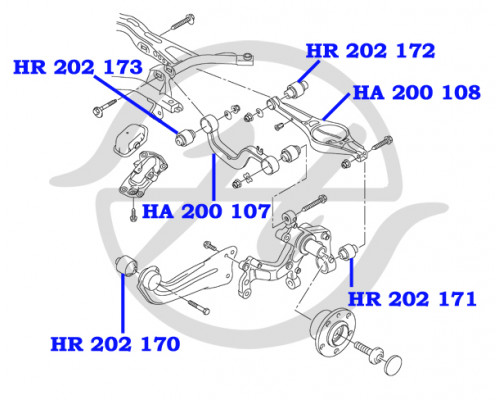 HA200107 Hanse Рычаг задний верхний