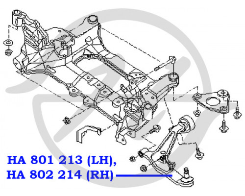 HA801213 Hanse Рычаг передний левый для Nissan X-Trail (T30) 2001-2006